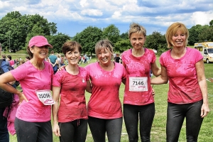 An image of the 'Mad Mud Spinners' doing the Race For Life
