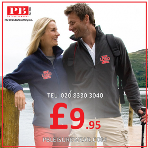 An image advertising branded fleeces
